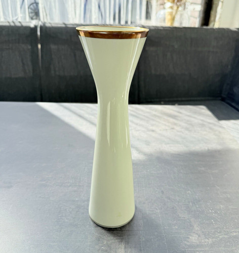 Porzellan vase weiß - porzellan, weiß/gold