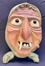 ⚜️Alte Traditionelle Handgeschnitzte Fasnacht Fasnet Maske „HEXE“ um 1900 ⚜️