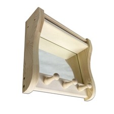 KOBA Sauna-Regal + Spiegel | Kleiderhaken | Ablage | 3er | Vollholz