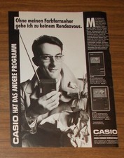 Seltene Werbung vintage CASIO TV-1400 TV-3100 LCD Pocket Color Fernseher 1989