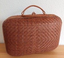 Vintage Flechtkoffer Koffer Handtasche Deko Aufbewahrung Rattan o.ä. natur/braun