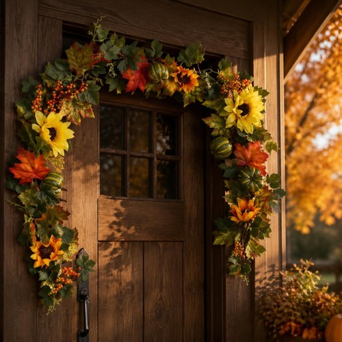 Künstliche herbstgirlande mit - künstliche,