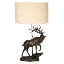 Tischlampe Stoff Resin Hirsch