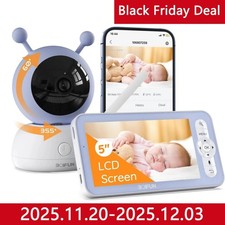 Boifun Babyphone mit Kamera 5 Zoll 1080P HD Video Babyphon WLAN Mobile App