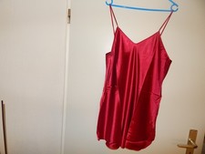 Negligee Nachthemd Reizwäsche XL superschön  Spaghettiträger rot Satin sexy