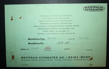 Alte Ersatzteilliste - Landwirtschaft:Westfalia Separator AG Oelde-Maschinen Typ
