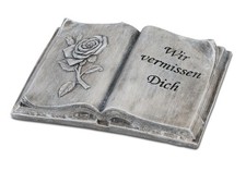 Grabdeko Buch mit Spruch Wir
