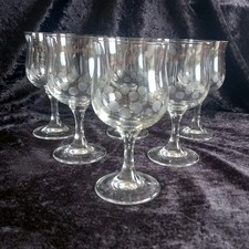 6 Ingrid ? Weingläser Polka Dots Punkte Weinglas 70er Jahre Vintage 14cm Glas