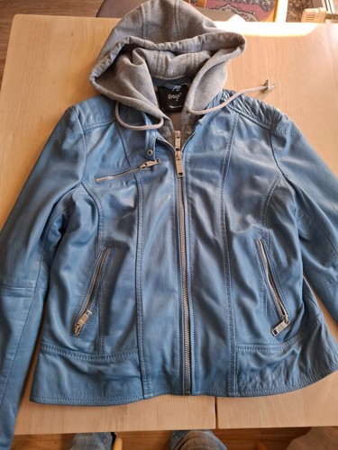 Lammlederjacke blau - 38,,