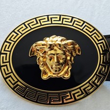 Gianni Versace Medusa Gürtel, Schwarz Gold