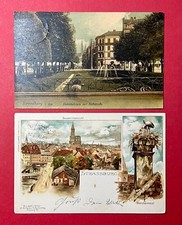 2 x AK STRASSBURG im Elsass 1900/11 Bahnhofsplatz mit Rüßstrasse    ( 132063