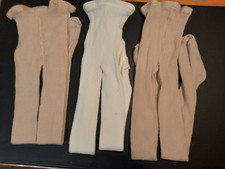 3 Kinderstrumpfhosen Gr.5-6(110-116), schmuseweich, 2x in beige,1x in weiß.