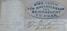Böhmischer Verein für Maulbeerbaum und Seidenzucht: Brief PRAG 1865, Ida v. PAAR