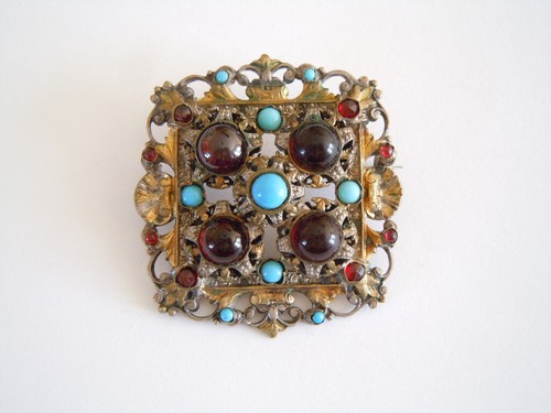 Vintage brosche messingfarben - vintage,