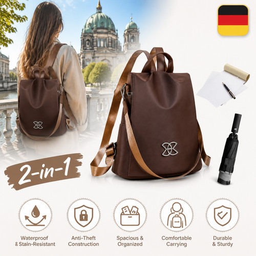 Nylon damenrucksack 2in1 - nylon,