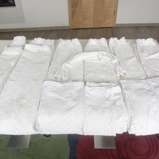 6 Landhaus Gardinen weiß: 2x Tür 120x180cm, 4x Fenster 120x136cm + 6x Raffhalter