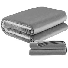 Kuscheldecke flauschig 130*150cm Tagesdecke Fleecedecke Dunkelsilber/Weiß