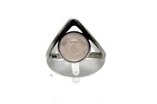 835/- Silberring, Rosenquarz, Cabochon, Gr. 50, Vintage, guter Zustand.