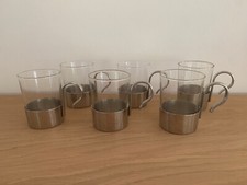 WMF Cromargan - 6 Teegläser mit Halterung - Vintage