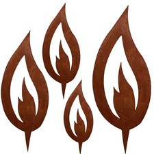 Flammen Edelrost Metall Rost Flamme Dekoration Kerze Weihnachten Deko Advent