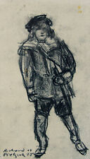 Altdorf Wallenstein-Festspiel Page Knabe, Kohle 1925, Richard Pietzsch 1872-1960