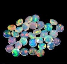 Opal Rund Edelstein Welo Feuer Natur Äthiopisch Facettiert Rundschliff Opal 8...