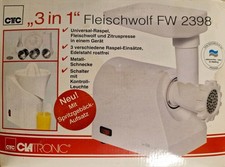 "3 in 1" Fleischwolf, Universal-Raspel und Zitruspresse mit Spritzgebäckaufsatz