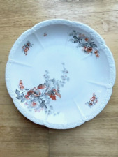F. Kaestner Oberhohndorf Servier Platte Porzellan Handmalerei Blumen Dekor 1890