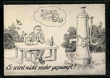 AK Es wird nicht mehr gepumpft, Soldat am Tisch vor Brunnen, Bundeswehr 1963 