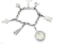 GOLDJUNGE69 * MADISON NEW YORK  BETTELARMBAND MIT MINI KARABINER-UHR  - NEU !