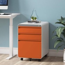 Mobile Rollcontainer mit 3 Schubladen Aktenschrank Stahl Büro-Rollcontainer DE