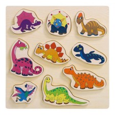DINO HOLZ STECKPUZZLE KINDER Holzspielzeug Tier Puzzle Setzpuzzle Spiel # 91702