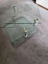 Glastisch 3 Etagen drehbar 80x80 und 40x80