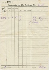 Jordan & Timaeus Paketnachweis ca. 1920