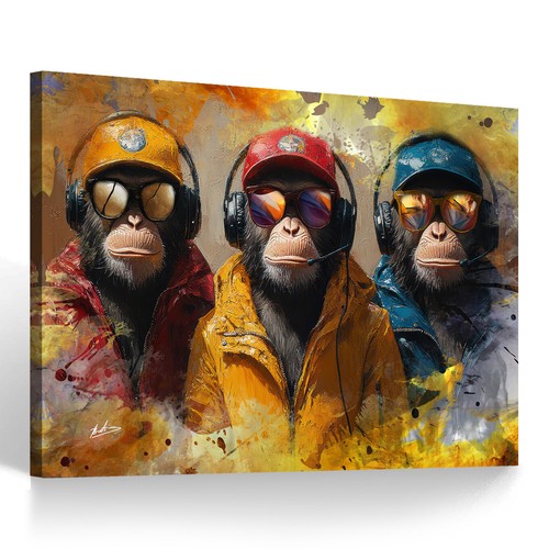Leinwand bild affen - affen, mit