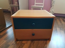 super stabiler Echt Holz-Schrank Buche Blau HÜLSTA mit Schubfächern