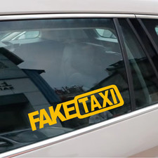 2 x  FAKE TAXI Autoaufkleber