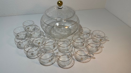 Vintage bowle set aus glas - vintage,
