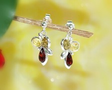 Bernstein Ohrstecker Silber