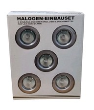 Halogen Einbauset 5 Stück Einbauleuchten Reflektor Starr 20 W Mit Schutzglas Neu