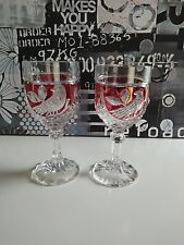 2x Hofbauer Red Bird Roter Vogel Weinrömer, Wein Glas, Bleikristall Weißwein 