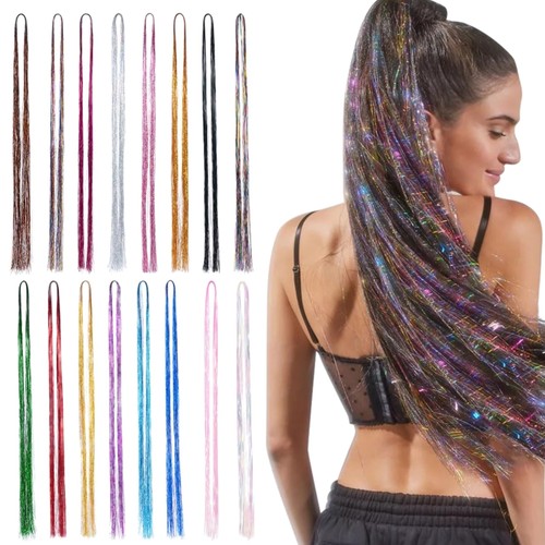 Haarsträhnen glitzer tinsel - glitzer,
