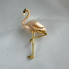 Retro flamingo brosche glitzer - flamingo,
