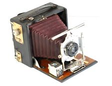 c1902. 9x12cm plates, folding camera DELTA. Wooden body. (DR. KRUGENER) "WORKING