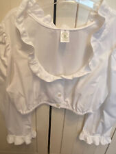 Trostmann: hochwertige Dirndl-Rüschen-Bluse, weiß, 3/4-Arm, Gr. 42