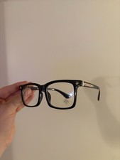 Chrome Hearts Brille mit Blaulichtfilter Schwarz Gold Herren Damen