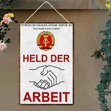 Blechschild held der arbeit - blechschild,
