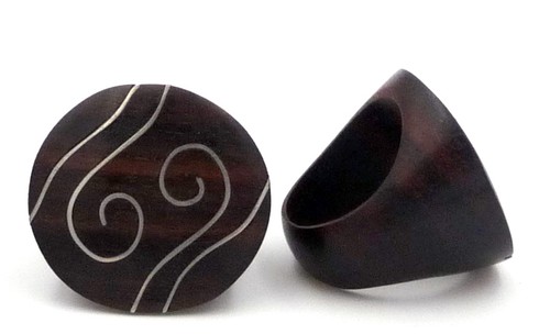Ethno ring aus bio ebenholz - ethno,