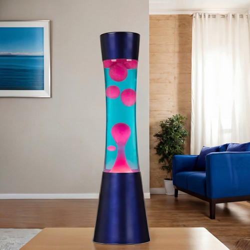 Lavalampe blau pink 39cm - blau, g9