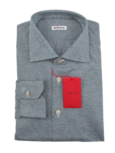 Kiton blaues baumwollhemd mit - baumwollhemd,